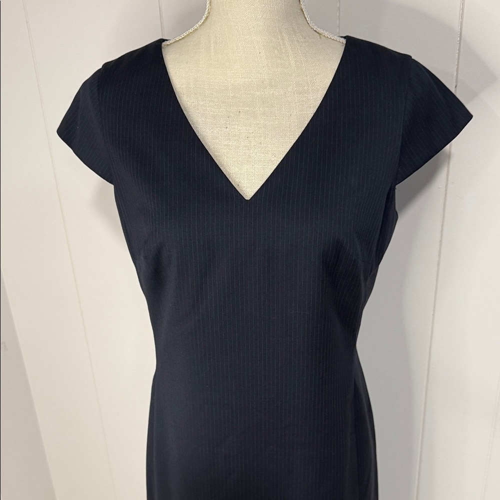 Talbots Navy V-Neck Midi Dress - Picture 2 of 7